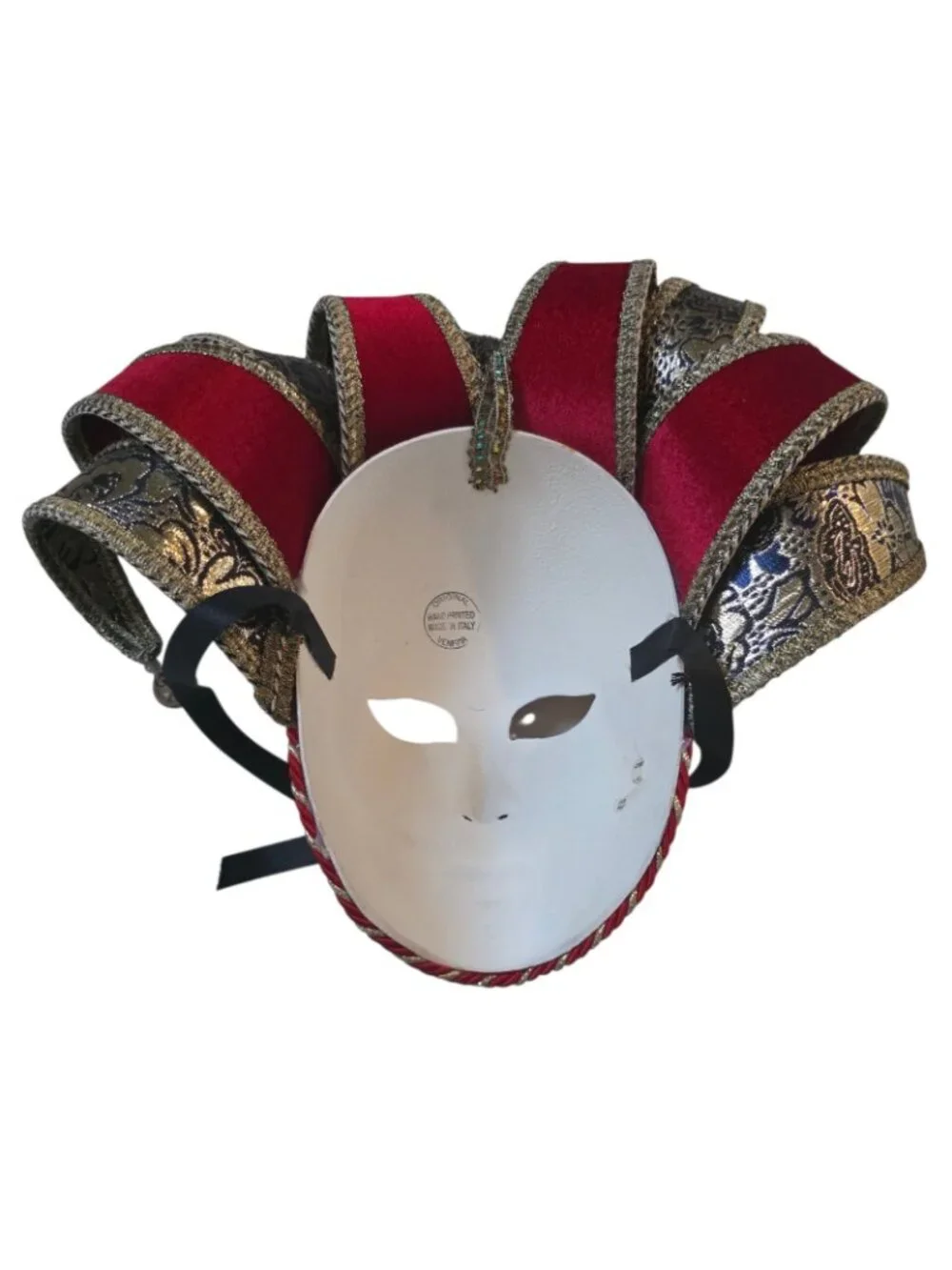 Original Venezia Italian Theater Mask Jester Bells Hand Painted Made in Italy